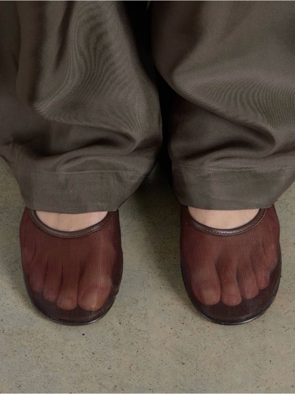 Dear Frances Balla Brown Mesh Ballet Flat - Picture 2 of 4